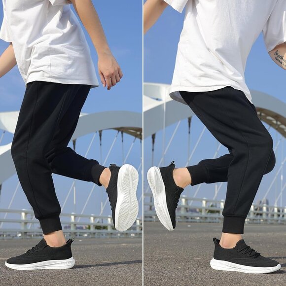 ⚡Men Black Fashion Mesh Non Slip Lightweight Workout Breathable Gym Sneakers - Picture 6 of 6